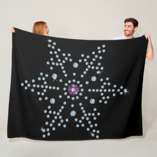 Rhinestone Snowflake Diamonds Fleece Blanket