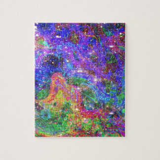 Rhinestone Space Cowboy Cosmic Art Print Jigsaw Puzzle