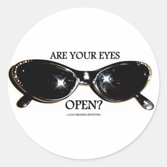 RHINESTONE SUNGLASSES CLASSIC ROUND STICKER (Front)