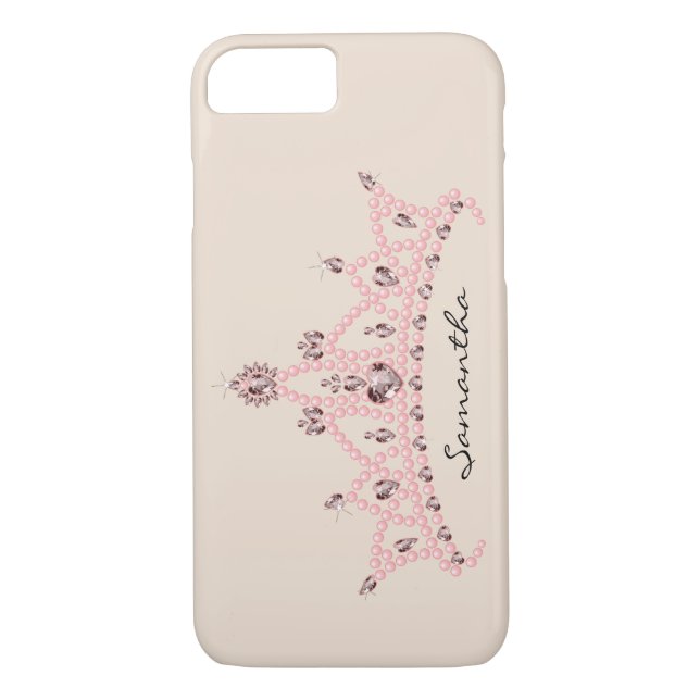 Rhinestone Tiara iPhone 7 Case (ivory) (Back)