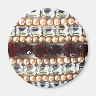 Rhinestones and pearls - vintage jewellery magnet