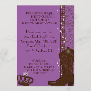 RHINESTONES, FRINGE & PURPLE COWGIRLS Invitation