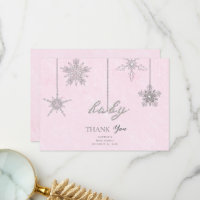 Rhinestones Glitter Snowflakes Pink Winter Baby