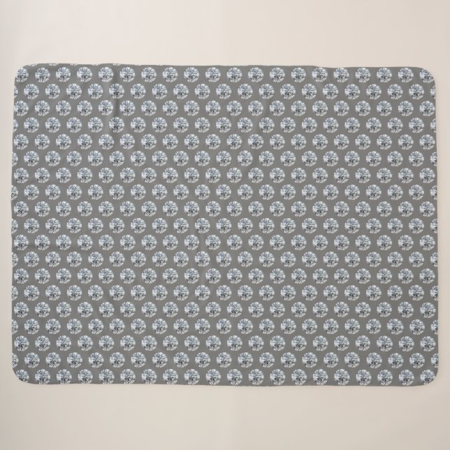 Rhinestones grey bg sherpa blanket (Front (Horizontal))