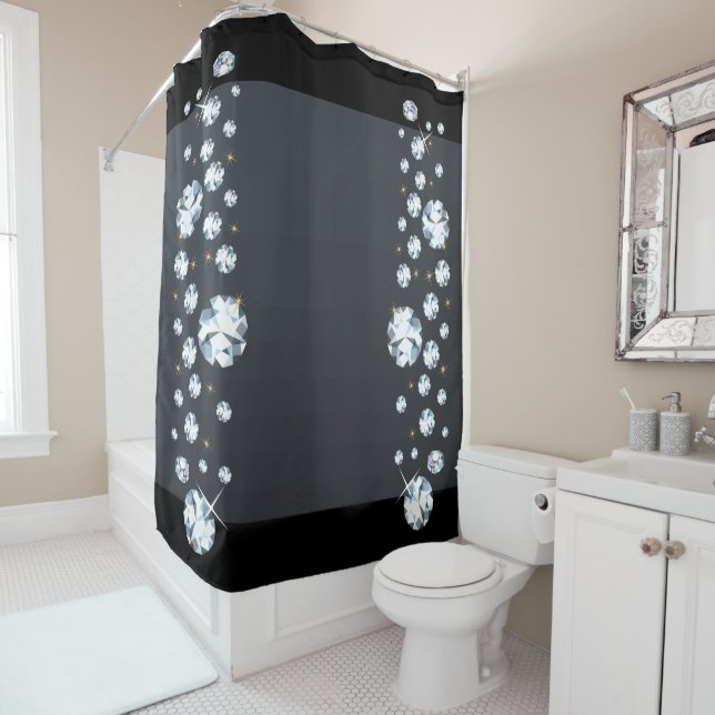Rhinestones - Jewels Diamonds Shower Curtain (In Situ)