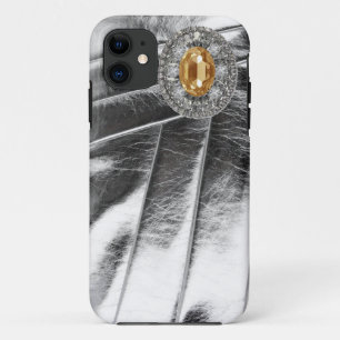 Rhinestones & Metallic leather Look IPhone Case