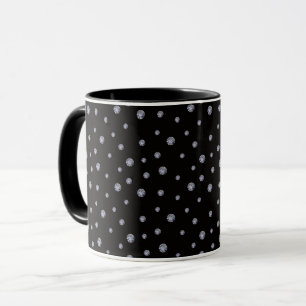 Rhinestones on black mug