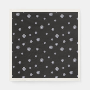 Rhinestones on black napkin