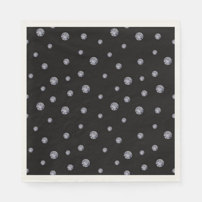 Rhinestones on black napkin (Front)