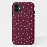 Rhinestones on dark red