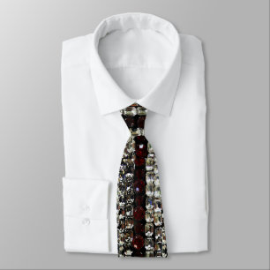 Rhinestones - red and white tie