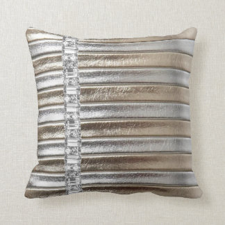 Rhinestones Silver & Gold Faux Leather Pillow Set