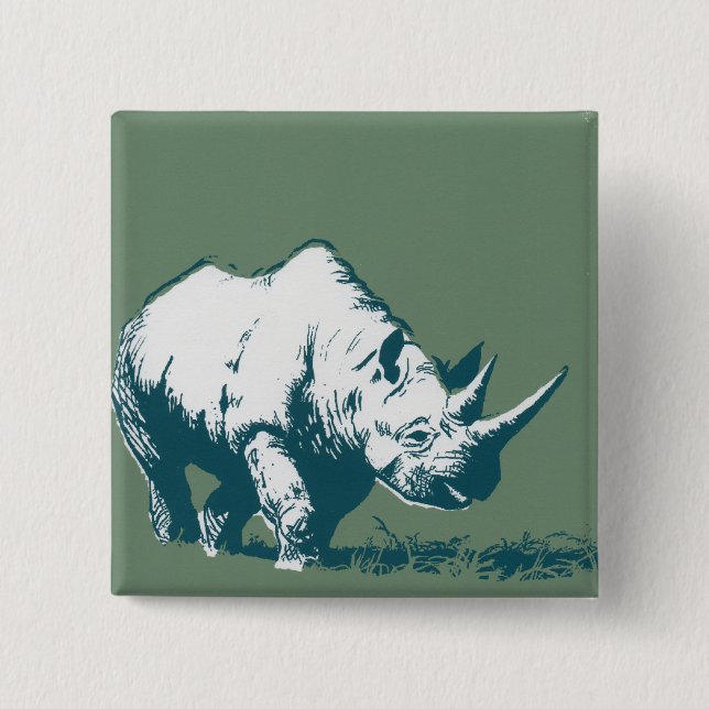 Rhino 15 Cm Square Badge (Front)