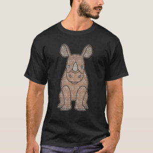 Rhino Africa graphic print head imprint with wild T-Shirt