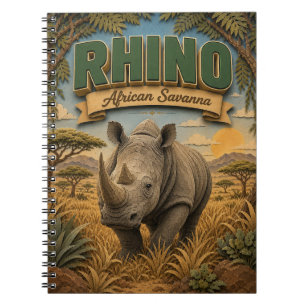 Rhino African Savanna POPCUT Notebook
