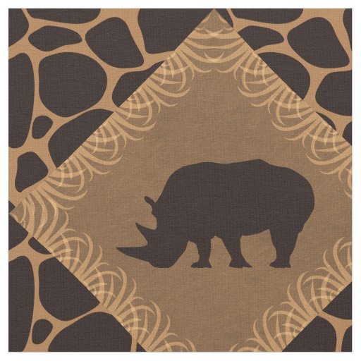 Rhino and Animal Print Diamond Pattern. Fabric