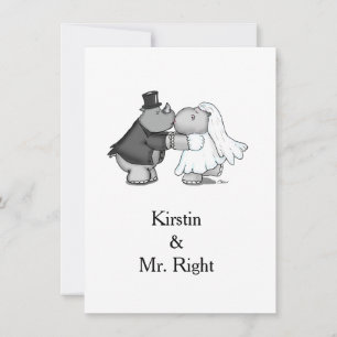 Rhino and Hippo Wedding Invitation