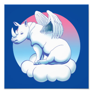 Rhino Angel - Rhinoceros Conservation Awareness Photo Print