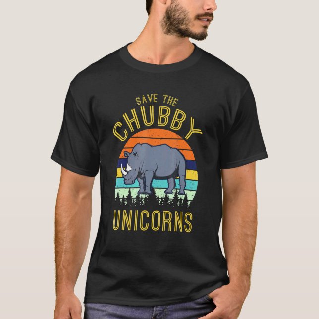 Rhino Animal Welfare Save The Chubby Unicorn Rhino T-Shirt (Front)