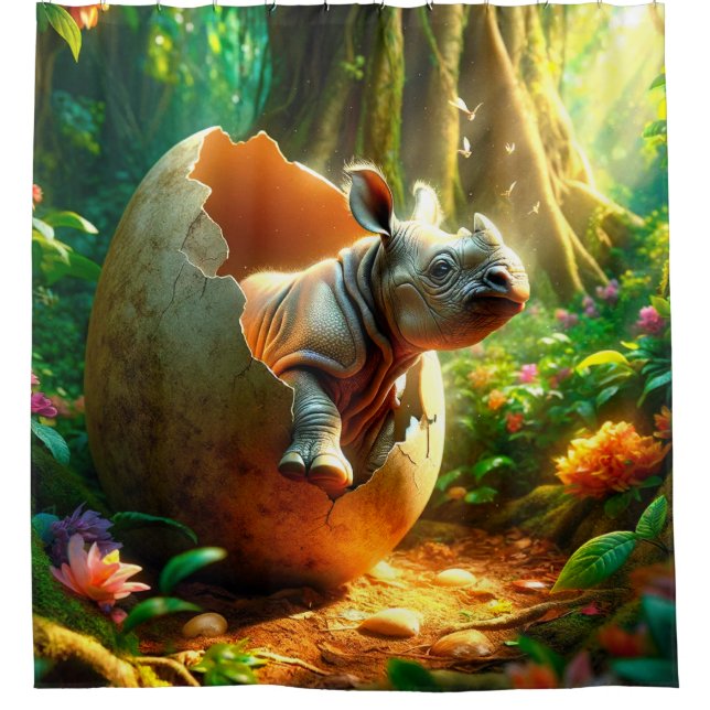 Rhino Art Shower Curtain (Front)