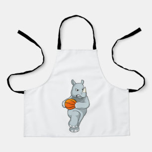 Rhino as Basketball player with Basketball Apron