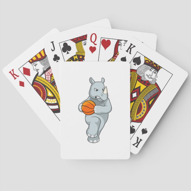 Rhino as Basketball player with Basketball Playing Cards (Back)
