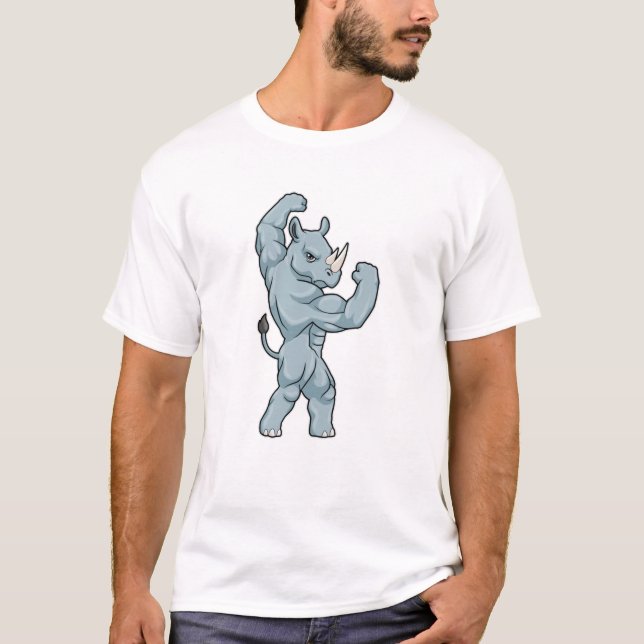 Rhino as Bodybuilder extreme T-Shirt (Front)