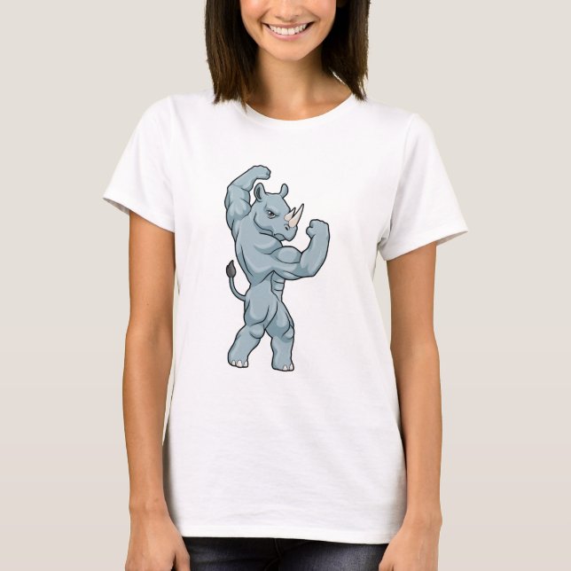 Rhino as Bodybuilder extreme T-Shirt (Front)