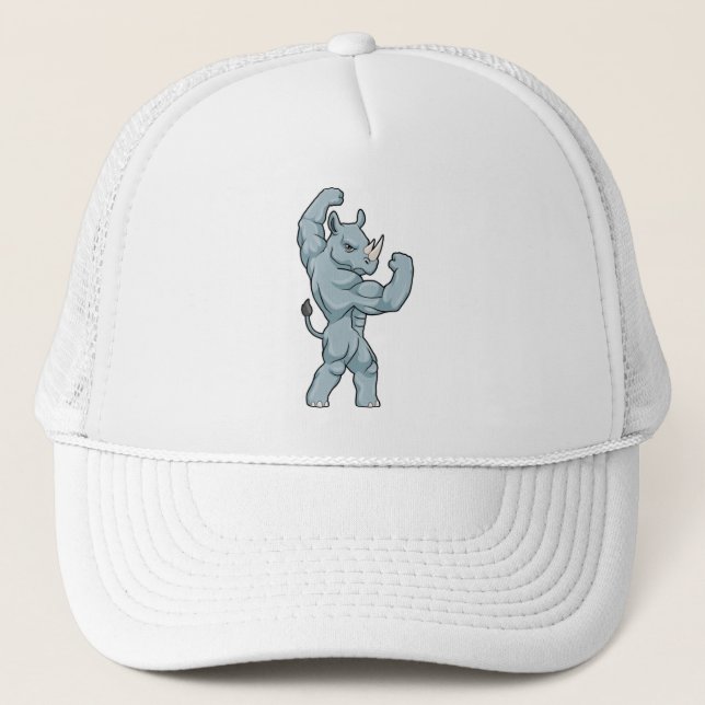 Rhino as Bodybuilder extreme Trucker Hat (Front)
