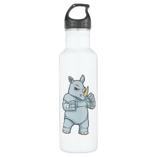 Rhino as Boxer at Boxing 710 Ml Water Bottle
