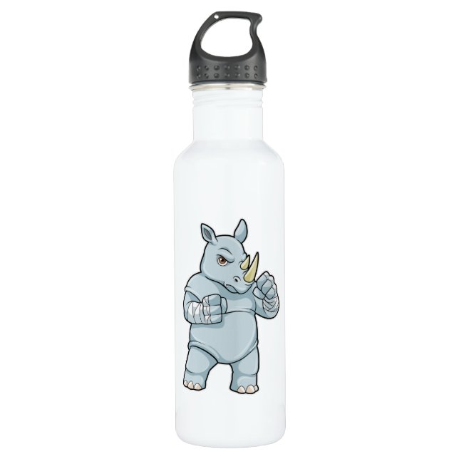 Rhino as Boxer at Boxing 710 Ml Water Bottle (Front)