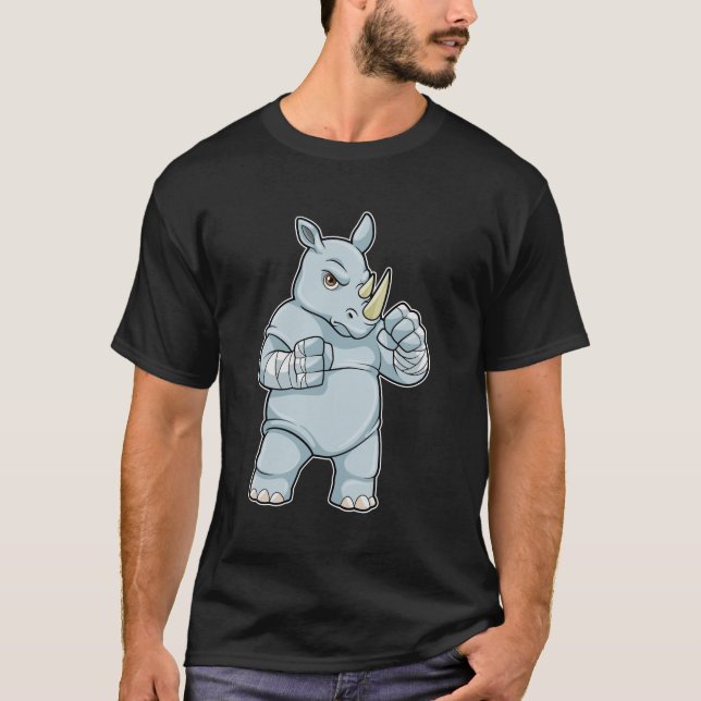 Rhino as Boxer at Boxing T-Shirt (Front)