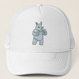 Rhino as Boxer at Boxing Trucker Hat