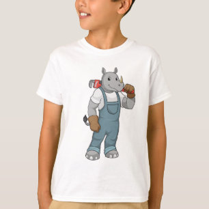 Rhino as Handyman with Water pump pliers T-Shirt