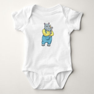 Rhino as Mechanic with Wrench Baby Bodysuit