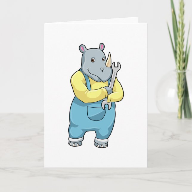 Rhino as Mechanic with Wrench Card (Front)