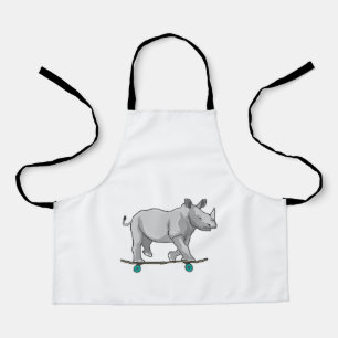 Rhino as Skater with Skateboard Apron