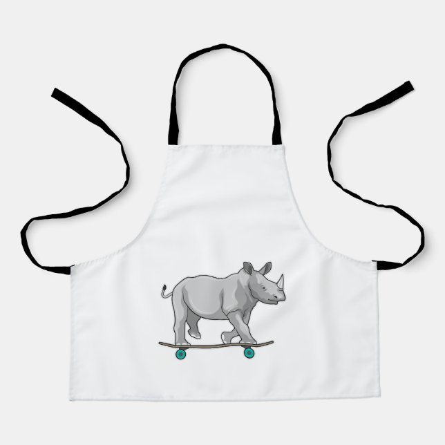 Rhino as Skater with Skateboard Apron (Front)