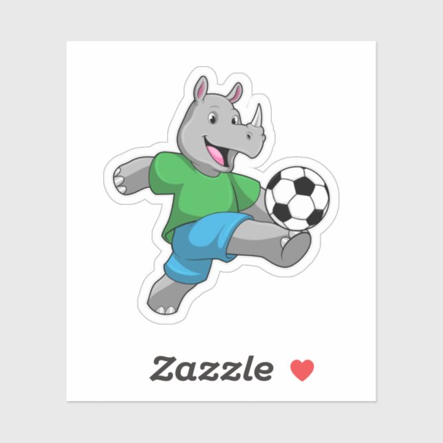 Rhino as Soccer player with Soccer (Sheet)