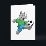 Rhino as Soccer player with Soccer Card<br><div class="desc">This design is the perfect gift for a birthday,  Christmas and other celebrations. It is suitable for women,  men and kids.</div>