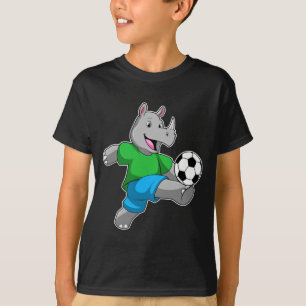 Rhino As Soccer Player With Soccer T Shirt