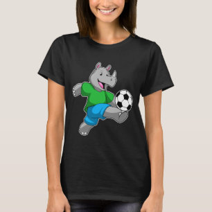 Rhino As Soccer Player With Soccer T Shirt