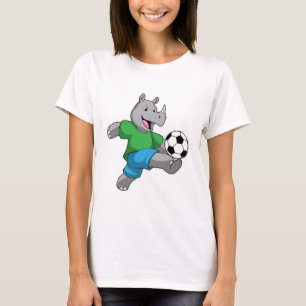 Rhino as Soccer player with Soccer T-Shirt