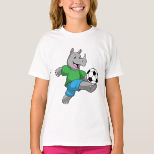 Rhino as Soccer player with Soccer T-Shirt