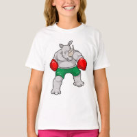Rhino at Boxing with Boxing gloves