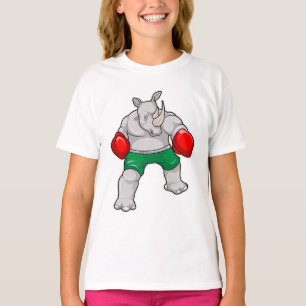 Rhino at Boxing with Boxing gloves T-Shirt