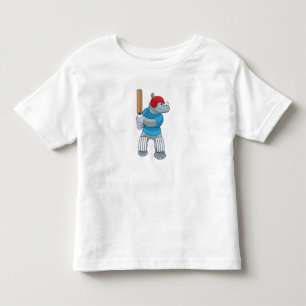 Rhino at Cricket with Cricket bat Toddler T-Shirt