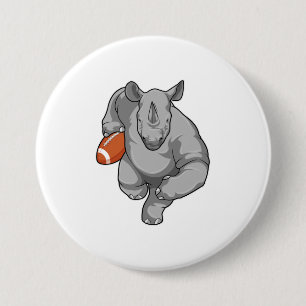 Rhino at Football Sports 7.5 Cm Round Badge