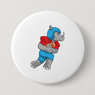 Rhino at Football Sports 7.5 Cm Round Badge