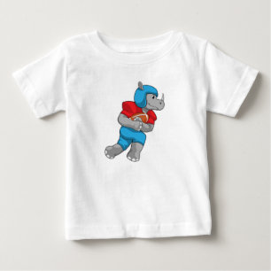 Rhino at Football Sports Baby T-Shirt
